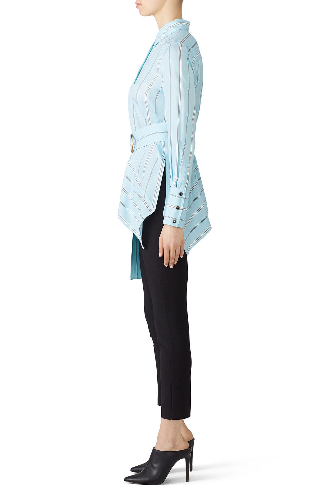 Striped Asymmetrical Shirt by Derek Lam 10 Crosby 2