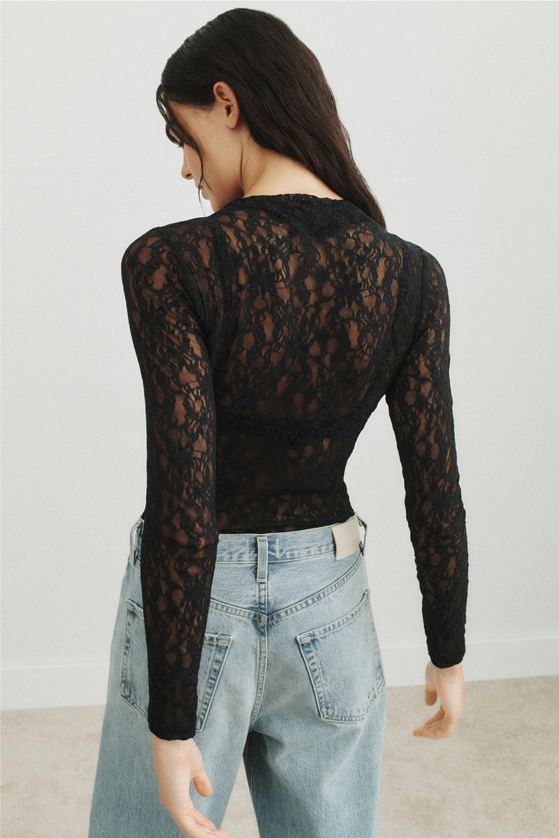 Ruched Sheer Lace Blouse by Nightcap - Photo 2