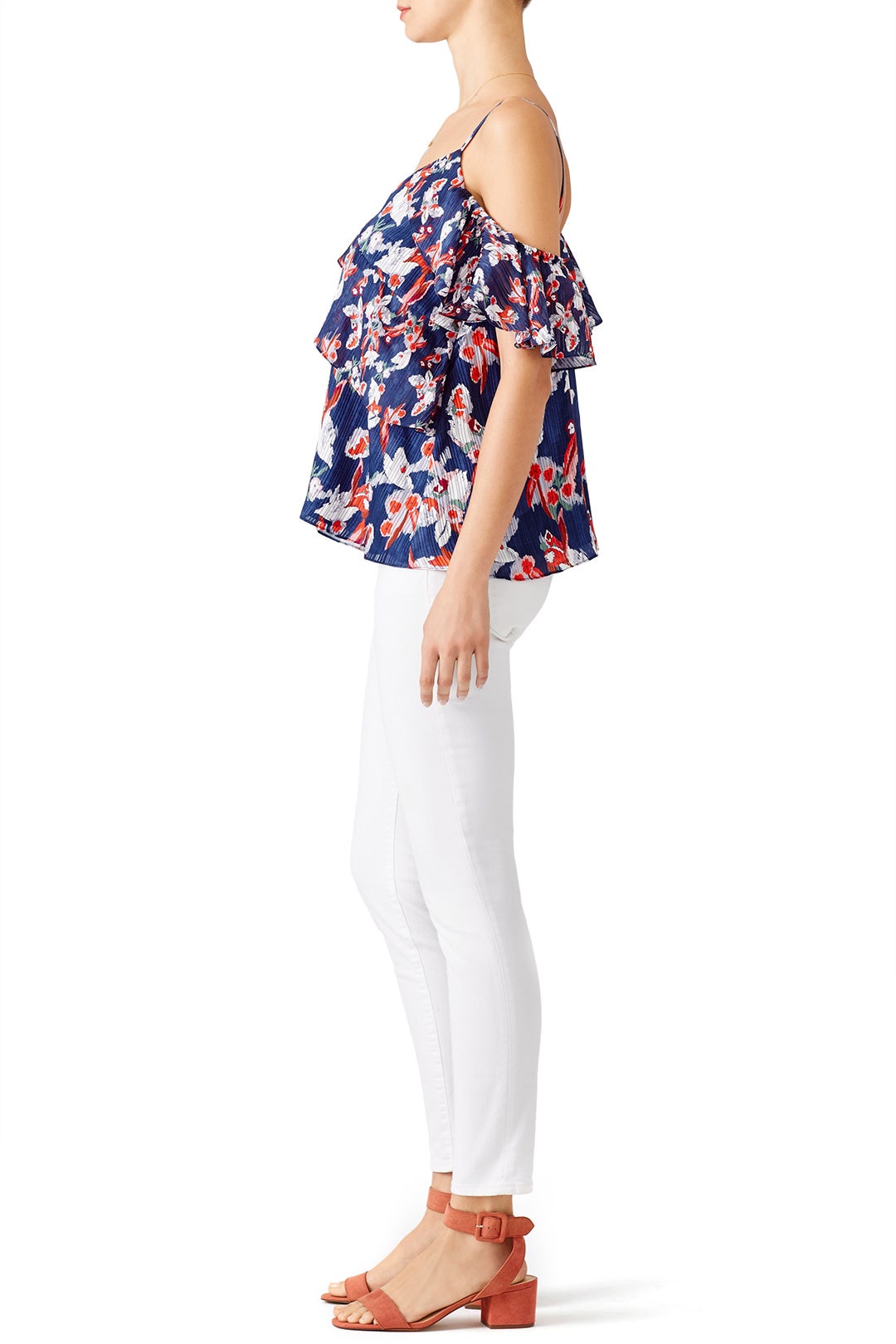 Navy Floral Stripe Top by Tanya Taylor 1