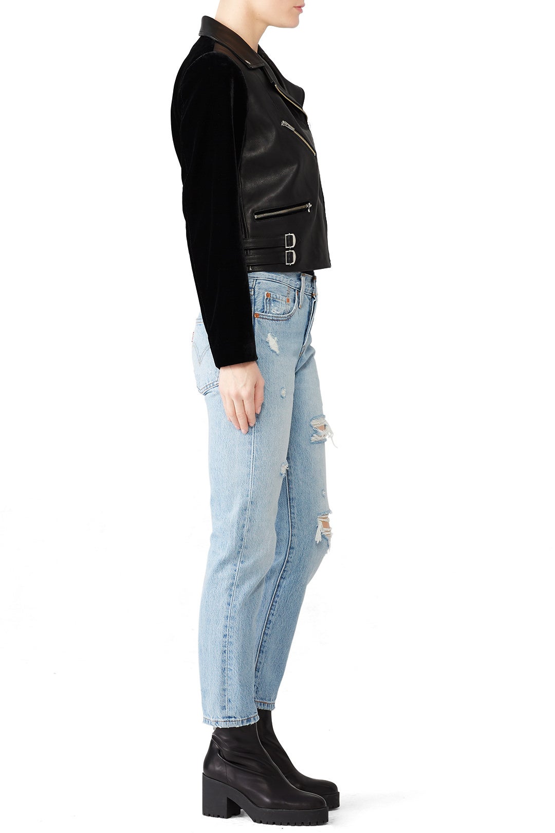 Velvet Puzzle Leather Jacket by VEDA 2