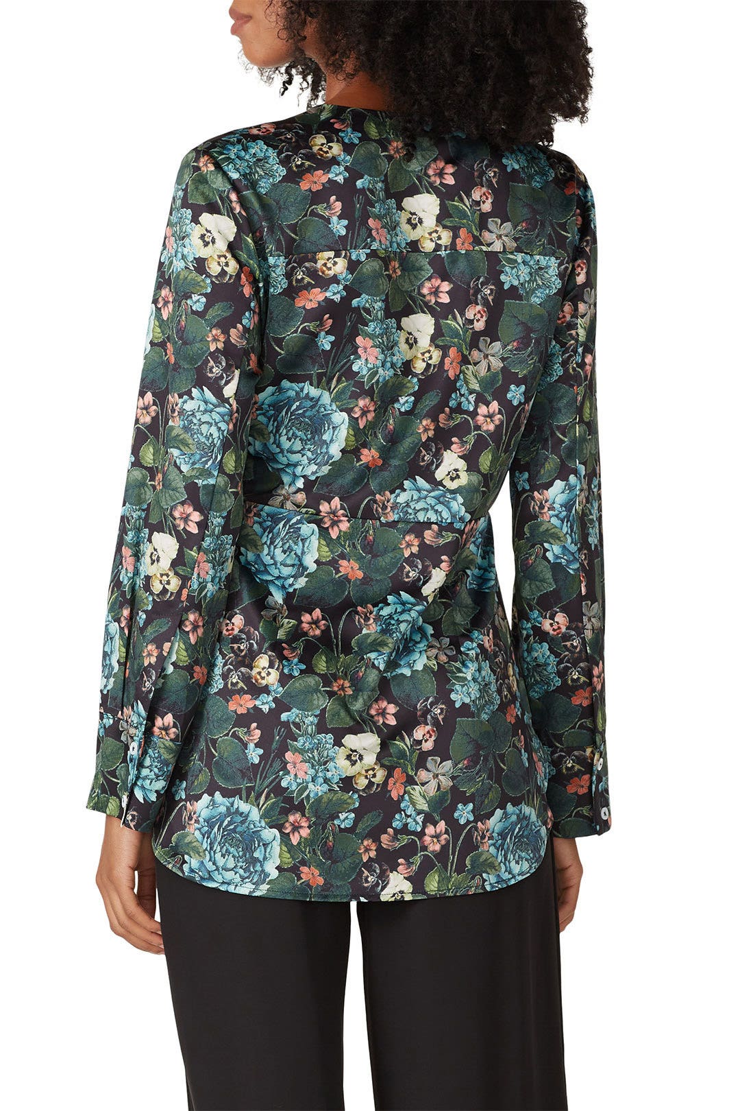 Navy Floral Wrap Top by Badgley Mischka 2