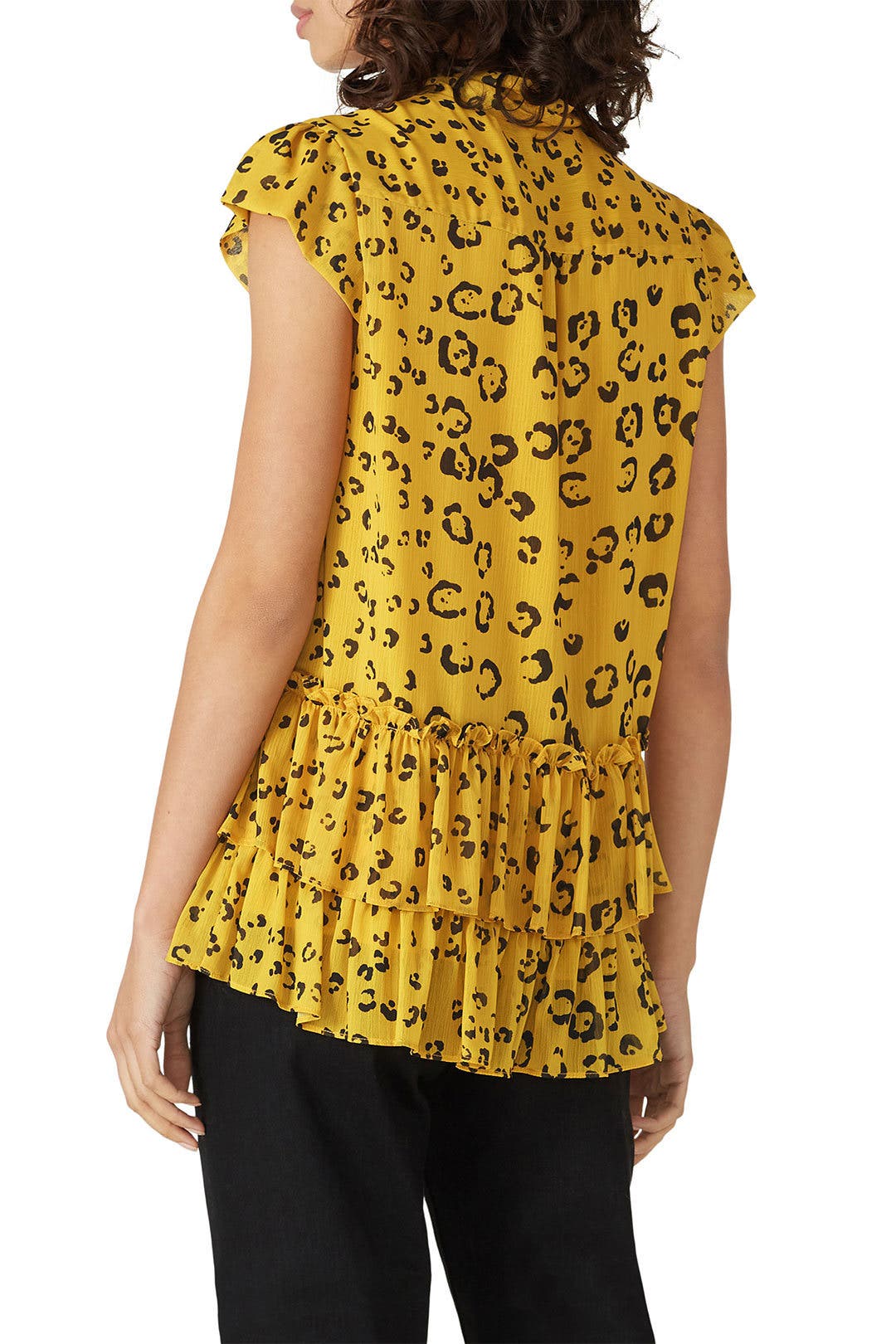 yellow leopard blouse