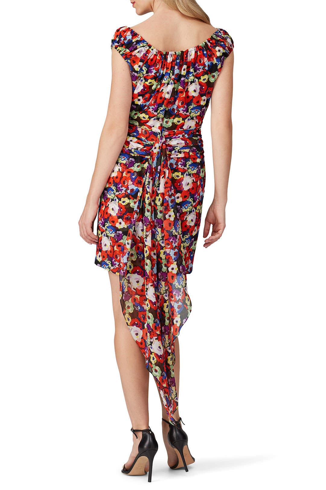 Multi Floral Off Shoulder Dress by Patou | Rent the Runway