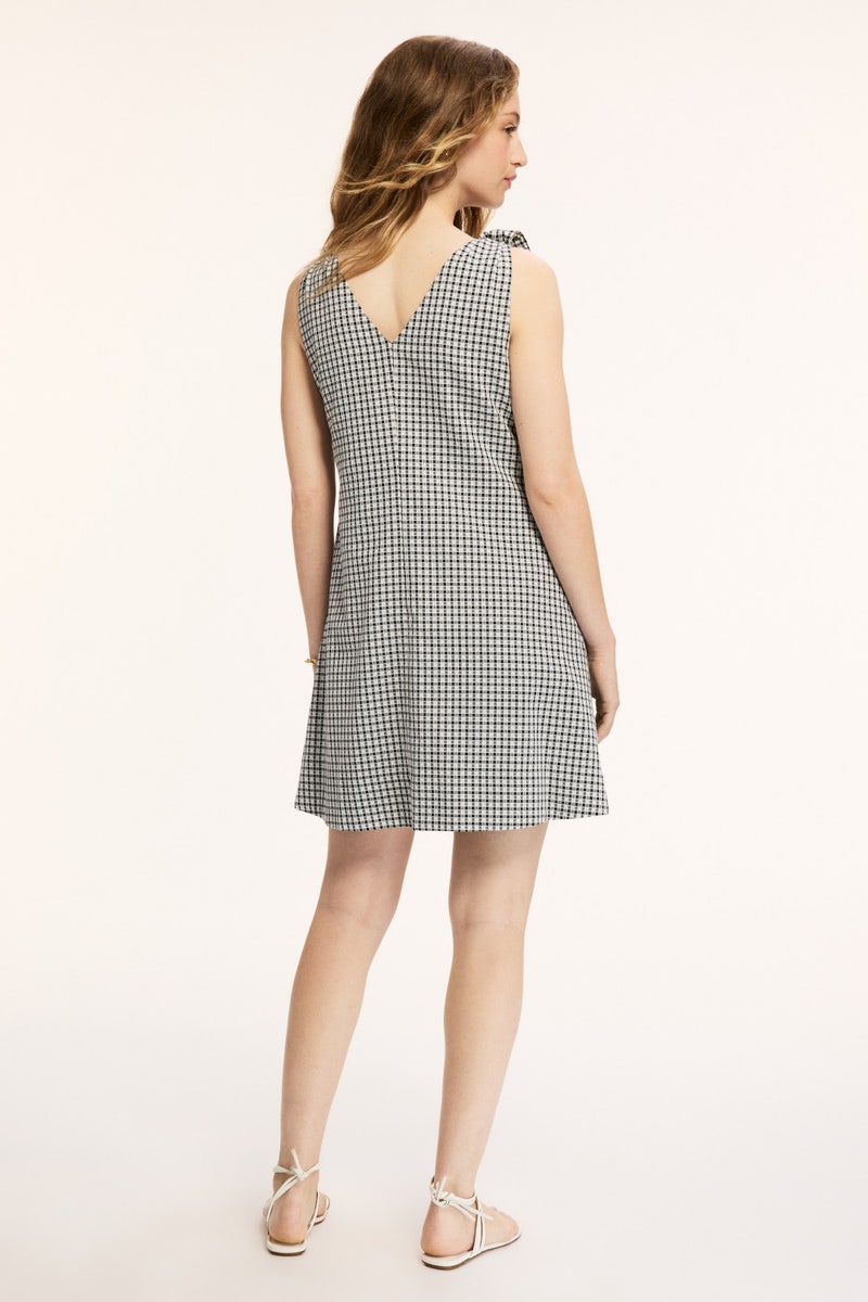 Gingham Bow Shoulder Mini Dress by CeCe - Photo 2