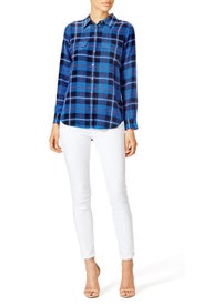 Contrast Plaid Button Down by Equipment