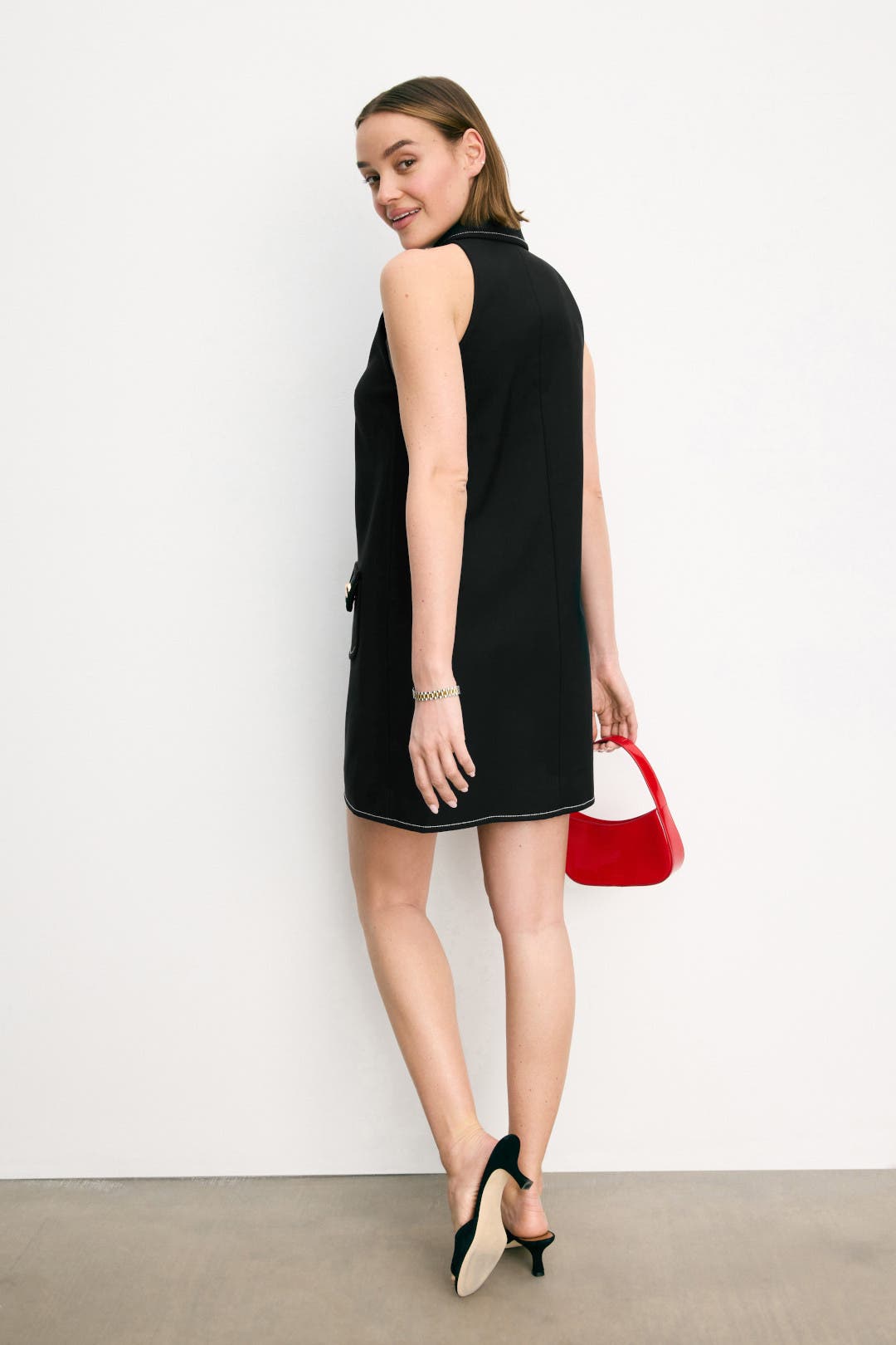 SANDRO サンドロ ノースリーブバーガンディミディドレス SANDRO サンドロ ノースリーブバーガンディミディドレス