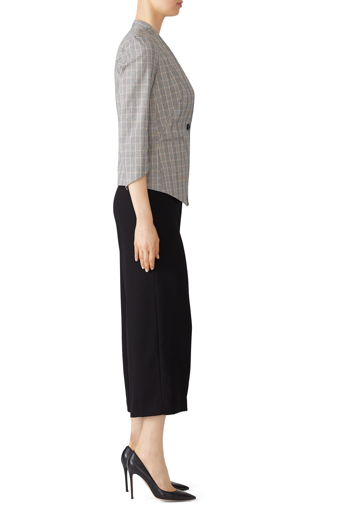 Grey Plaid Blazer by Slate & Willow 1