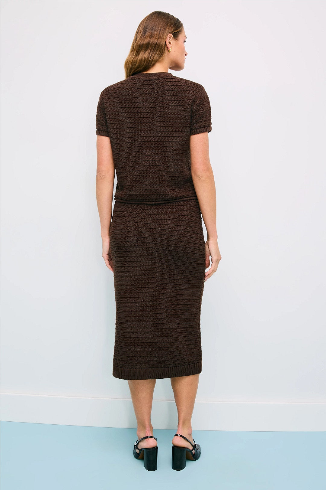 Button Front Knit Midi Skirt by Toccin 2