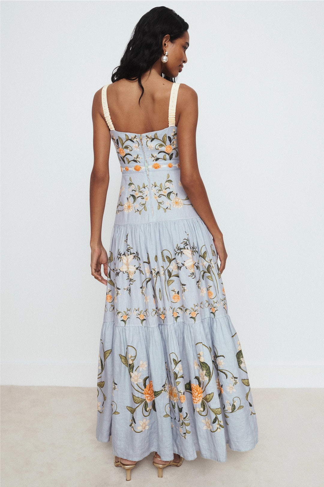 Lima Valle Embroidered Gown by Agua by Agua Bendita 1