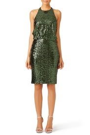 Evergreen Sequin Dress by Badgley Mischka