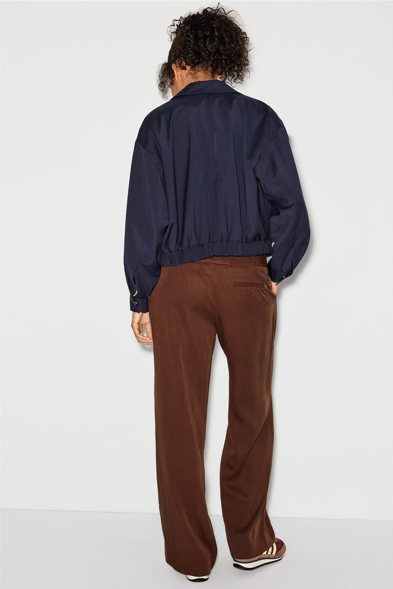 Navy Collared Zip Up Jacket by Claudie Pierlot - Photo 2
