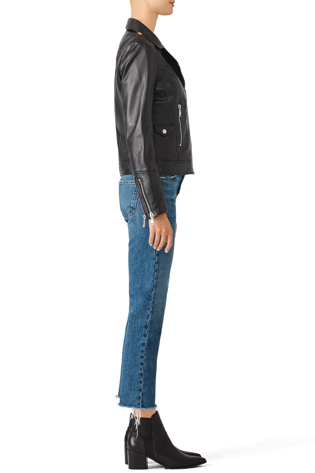 Black Biker Leather Jacket by DOMA 2