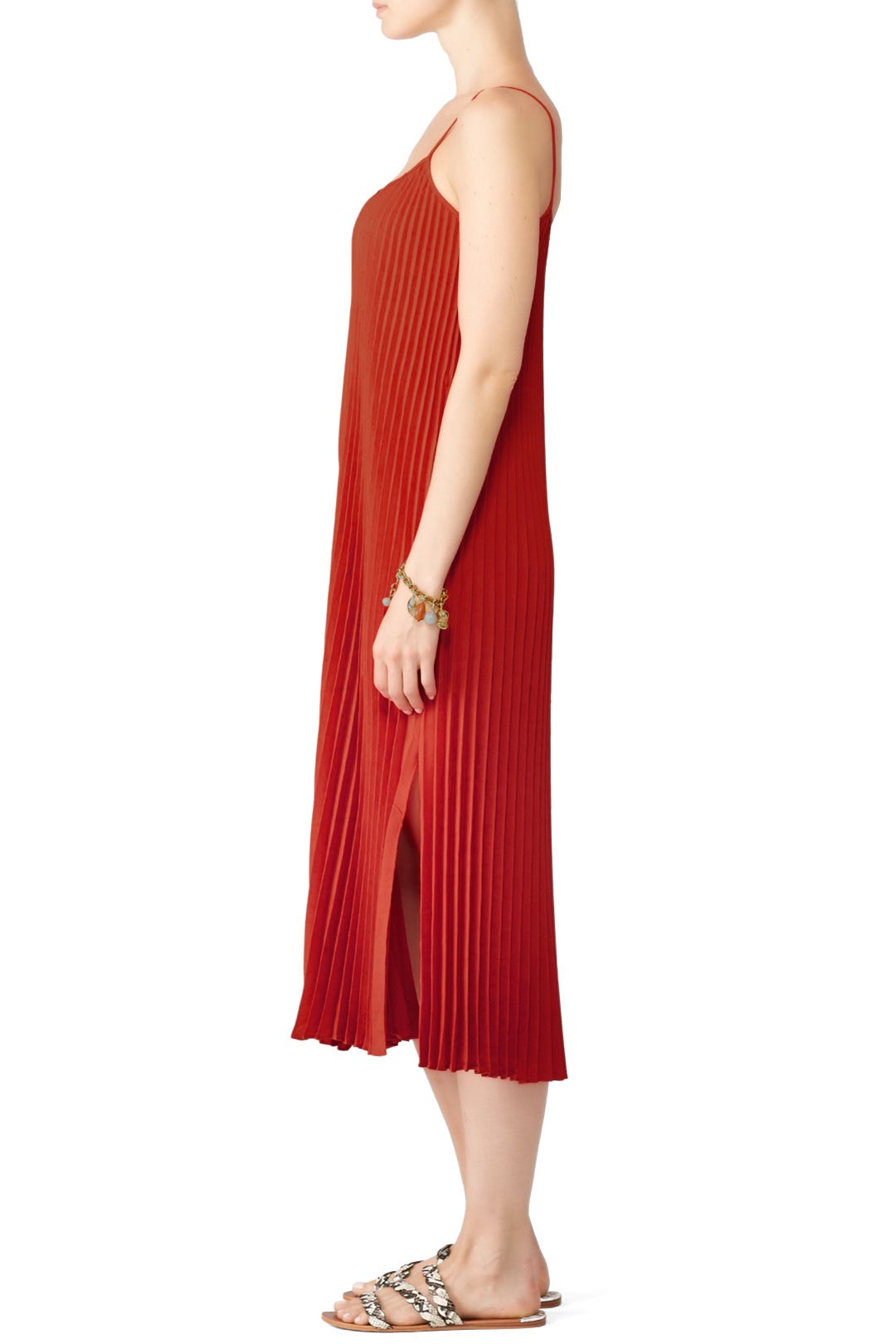 Paprika Pleated Cami Dress by VINCE. 2