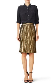 Bronze Chevron Skirt by Hunter Bell