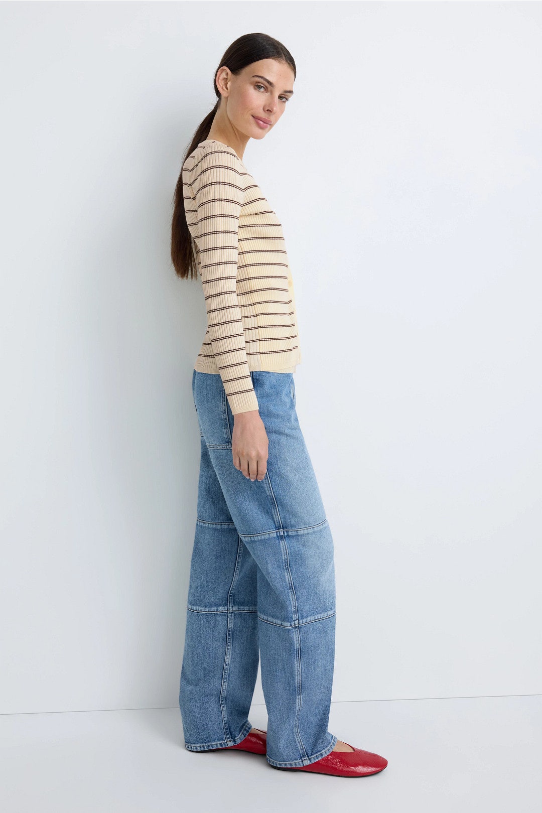 Gabri Striped Button Up Cardigan by Sandro 1