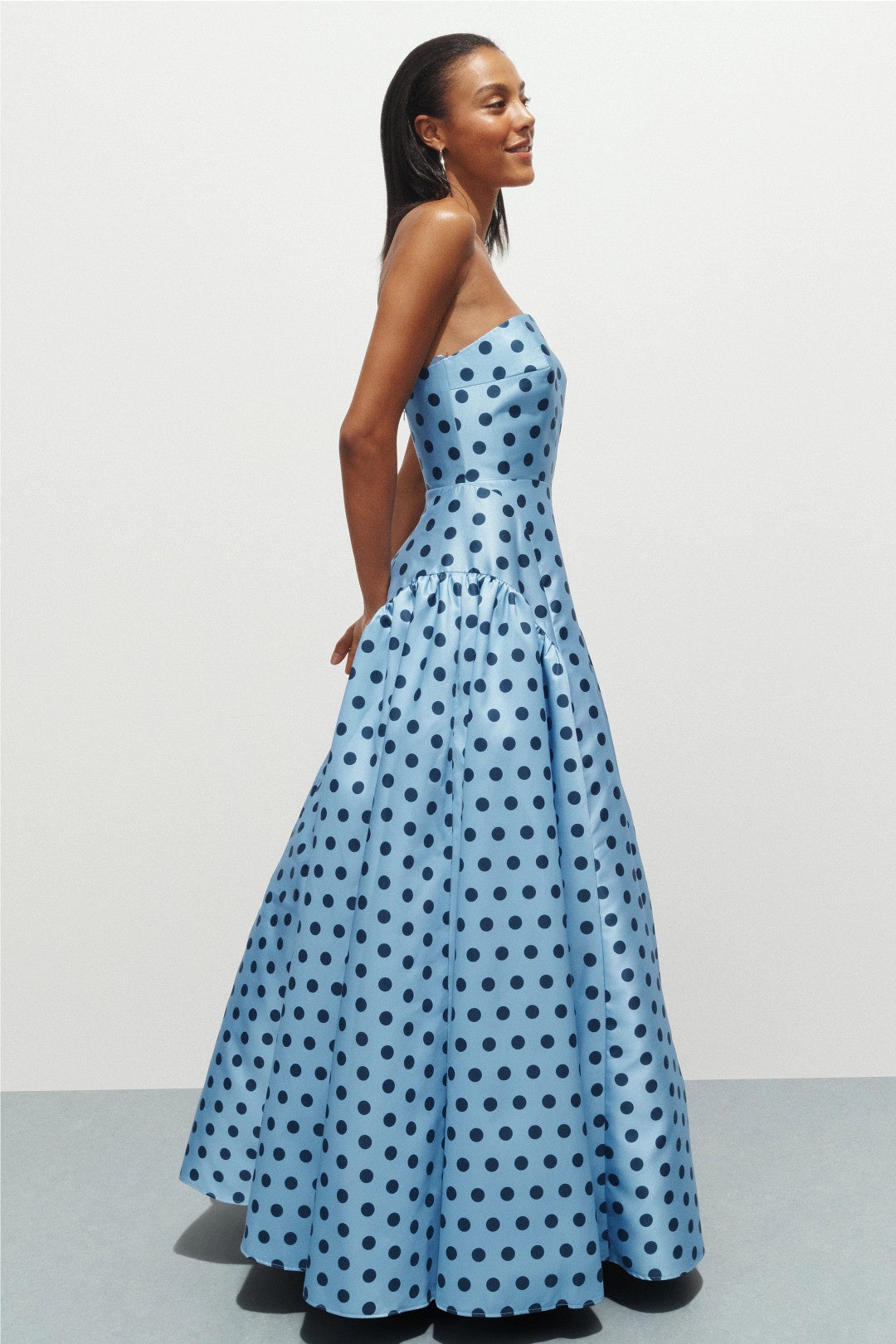 ross dress for less store hours Ava Presley 39253 Strapless Sequin Polka Dot Gown main image 1