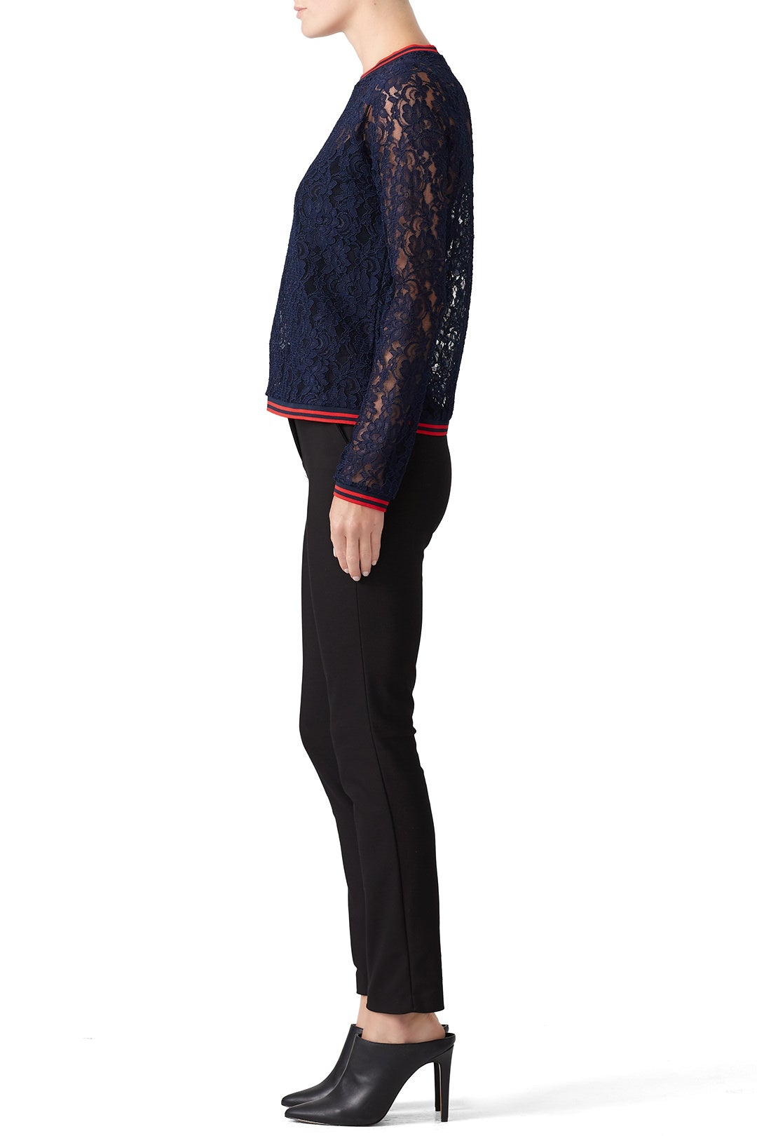 Sheer Navy Lace Top by Slate & Willow 2