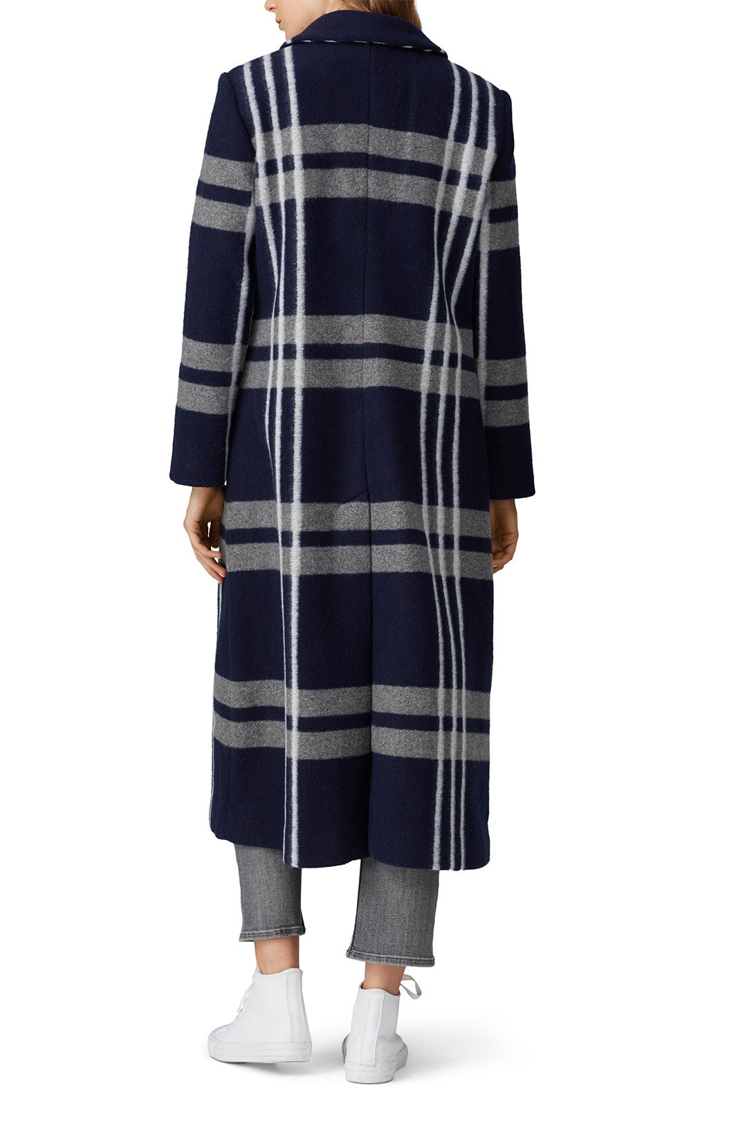 Long Plaid Wool Coat by Slate & Willow 2
