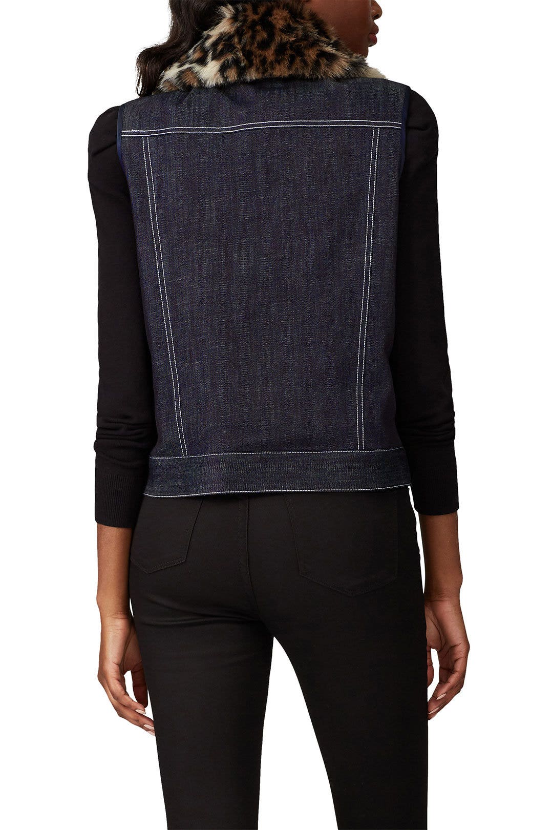 Leopard Collar Denim Vest by Harvey Faircloth 1