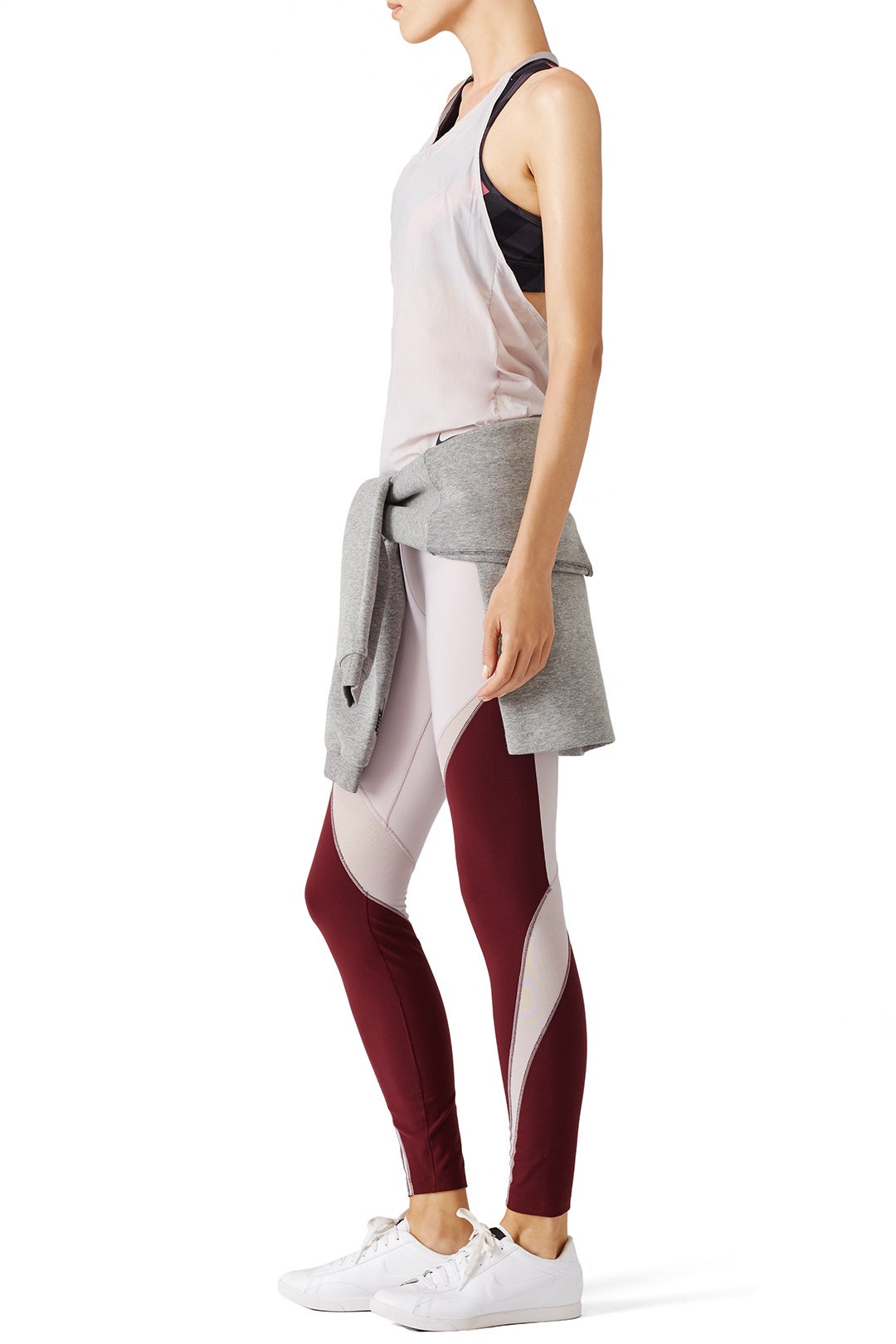 Gray Fleece Crew, Training Tank & Tight by Nike 2