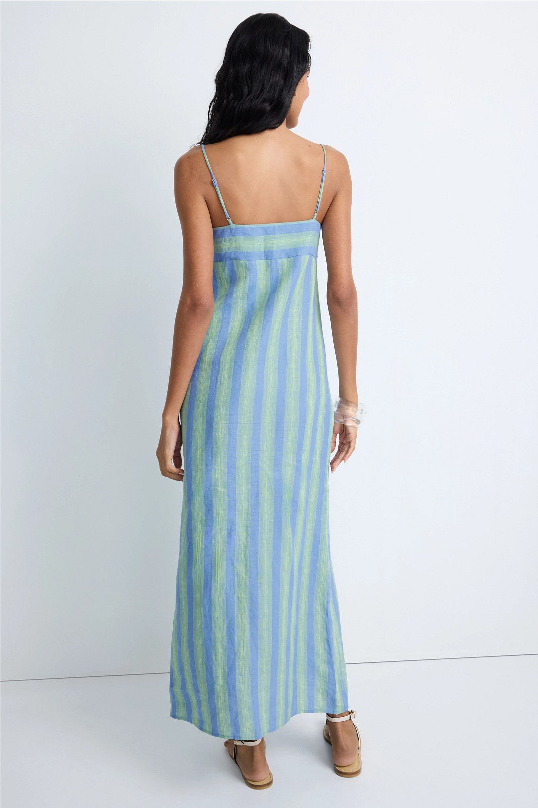 Striped Lauren Linen Dress by Staud | Rent the Runway