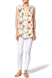 Floral Sleeveless Button Down by Equipment