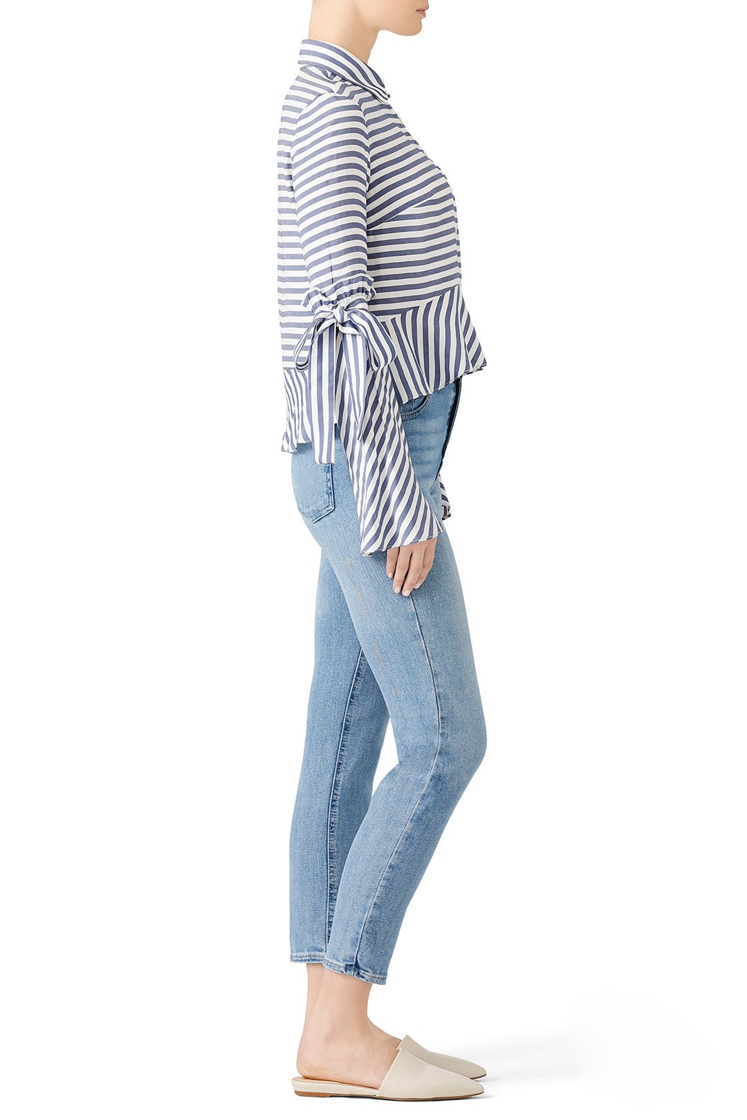 Sailor Stripe Collared Top by Nicole Miller 1