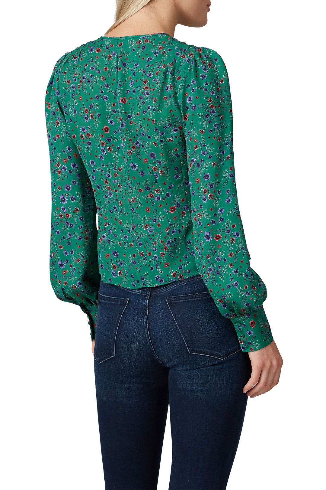 Green Button Front Blouse by Nicholas 2