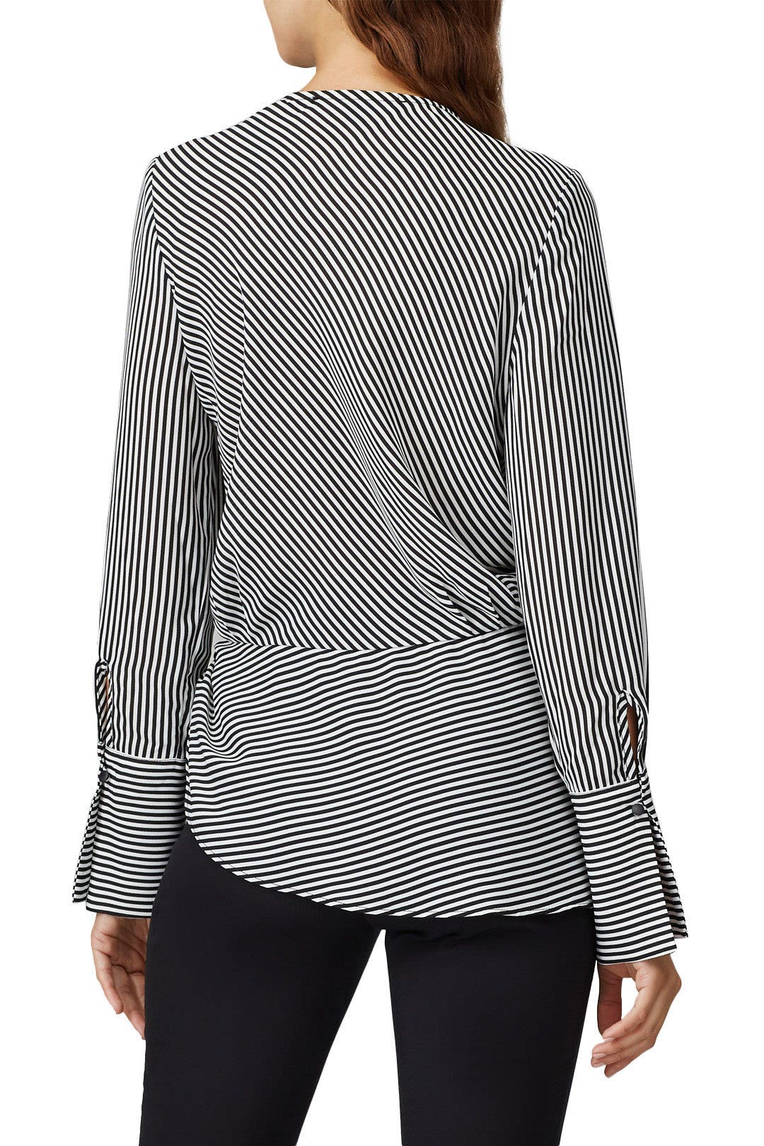 Striped Wrap Blouse by Badgley Mischka 2