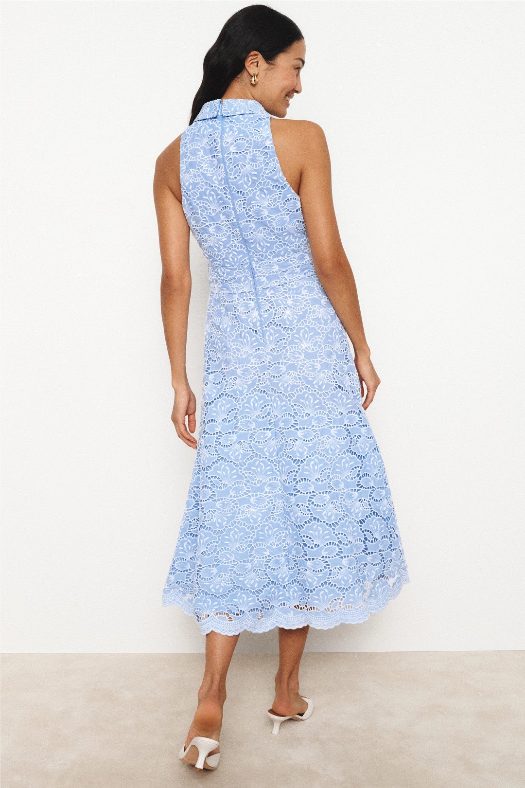 california lace dress romper Misty Blue Lace Maxi Romper | Lace Romper main image 0