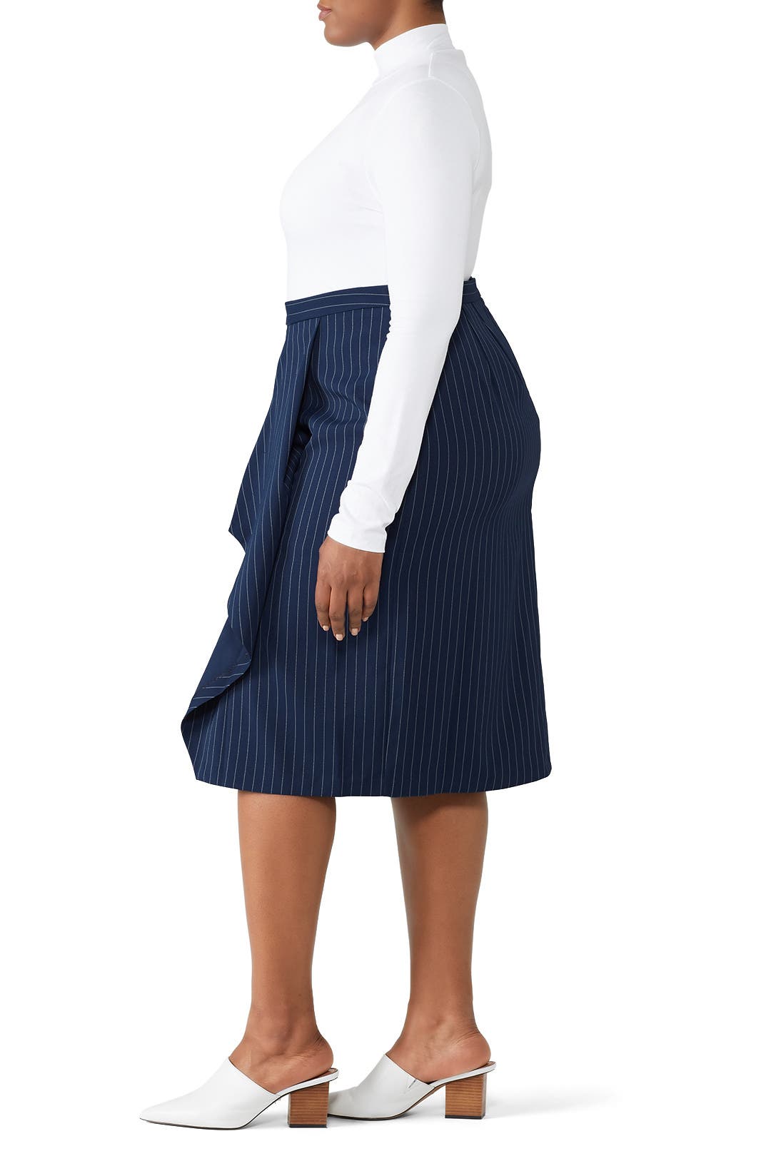 Draped Pinstripe Pencil Skirt by Jason Wu x ELOQUII | Rent the Runway
