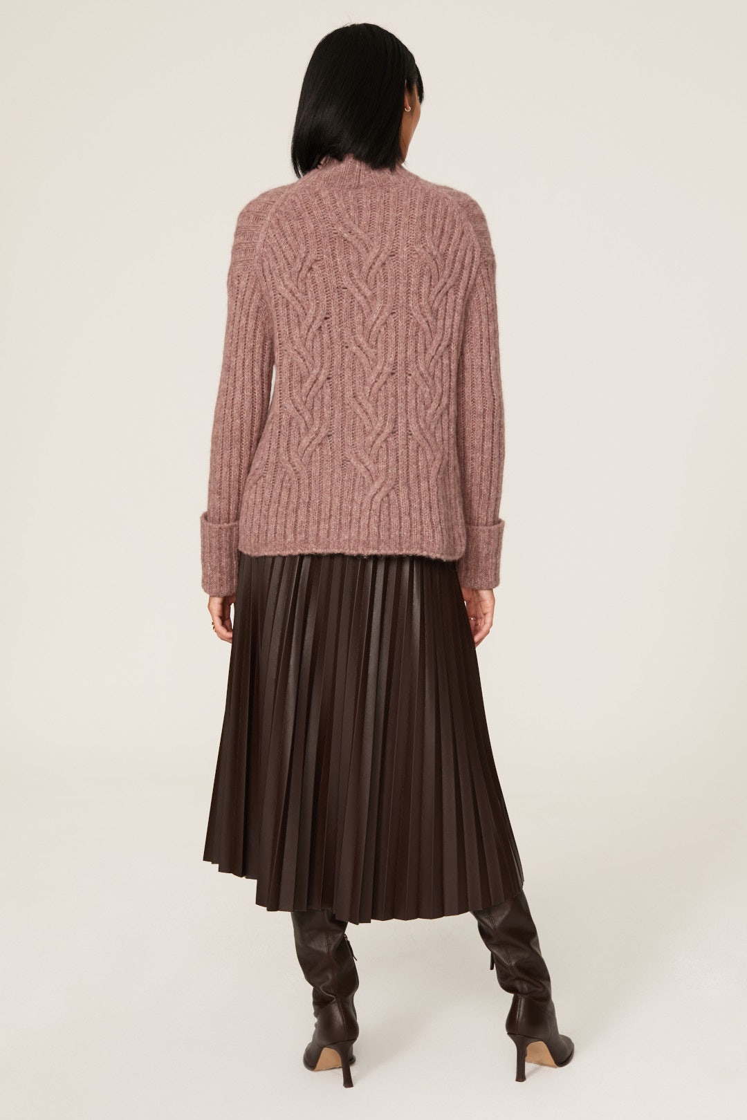 Mirrored Cable Knit Turtleneck by VINCE. 2