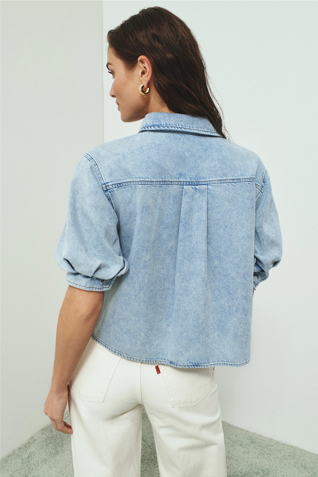 Billow Sleeve Denim Shirt by FRAME 2