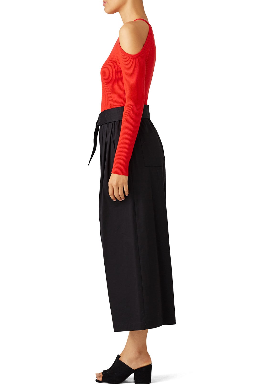 Red Ribbed Sweater by Trina Turk 2