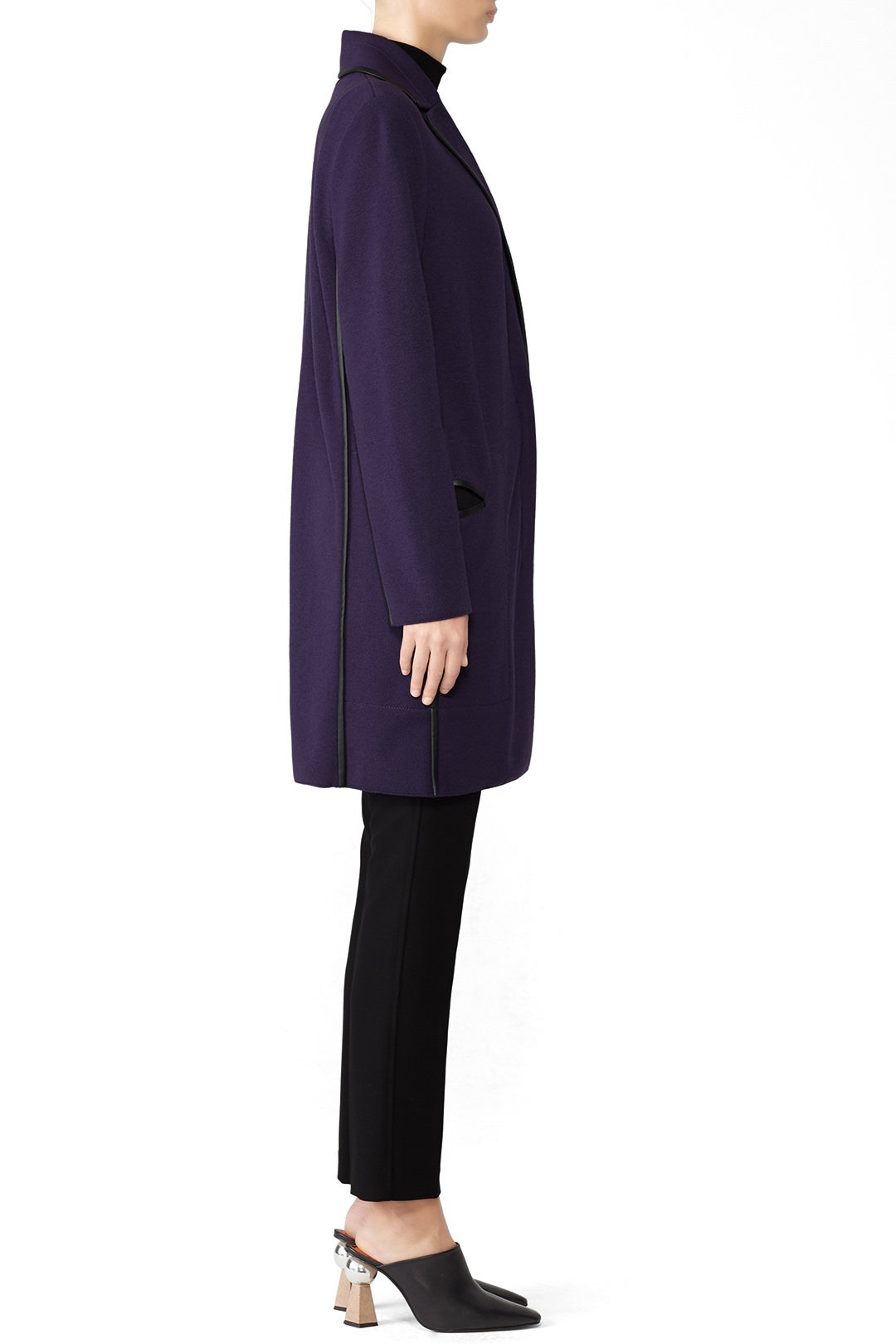 Leather Trim Knit Jacket by Victor Alfaro 1