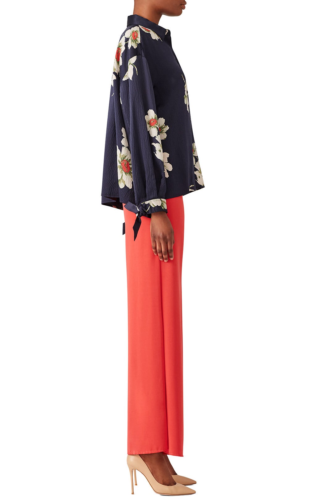 Gardenia Floral Tie Sleeve Blouse by VINCE. 2