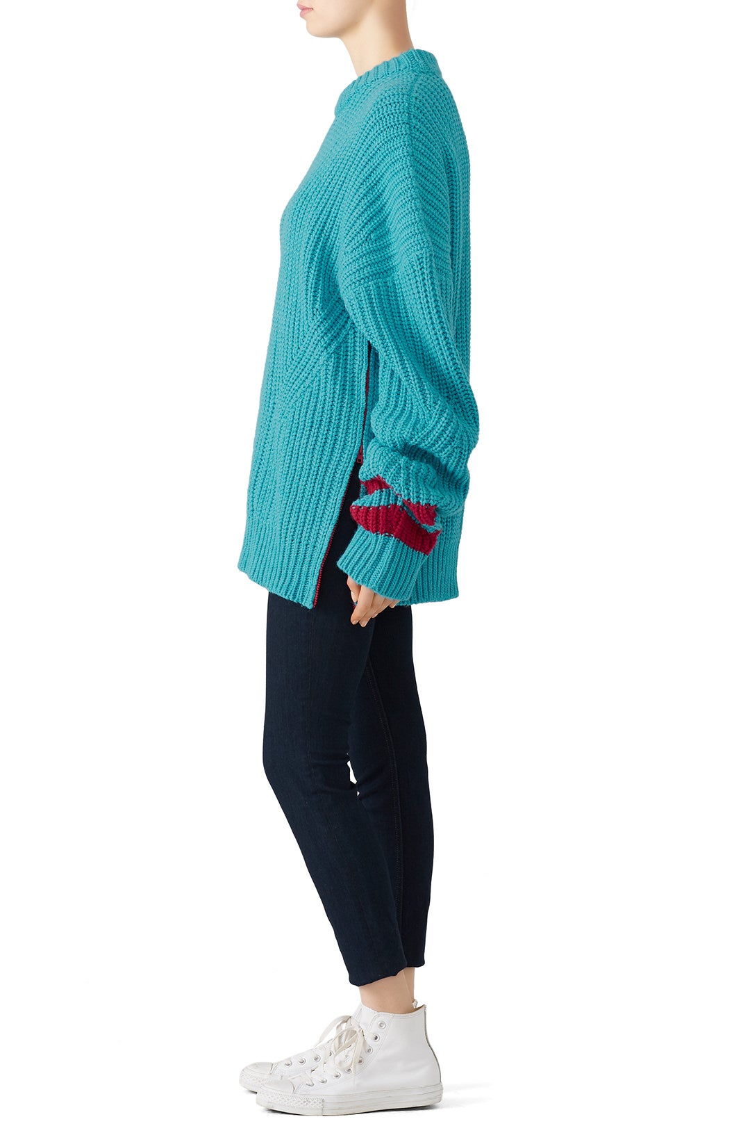 Oversize Stripe Cuff Sweater by MSGM 1