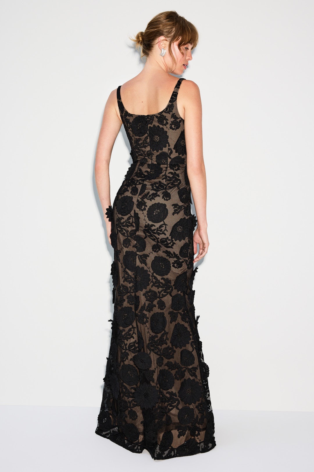 Lorena Embroidered Sleeveless Gown