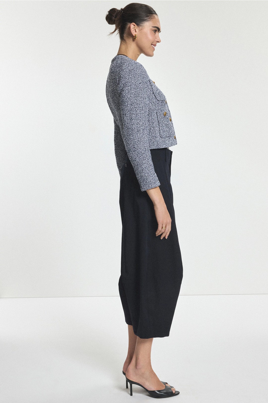 Collarless Tweed Jacket by MICHAEL KORS 1