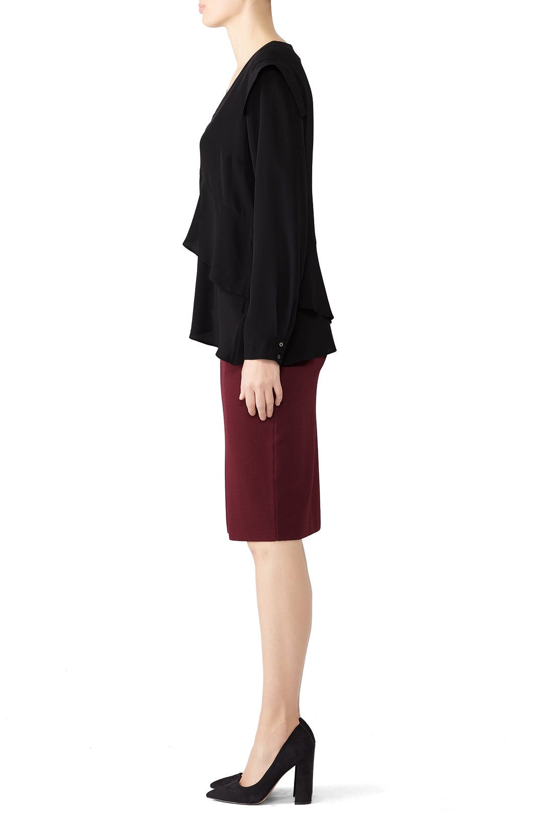 Black Silk Asymmetrical Top by Nicole Miller 2