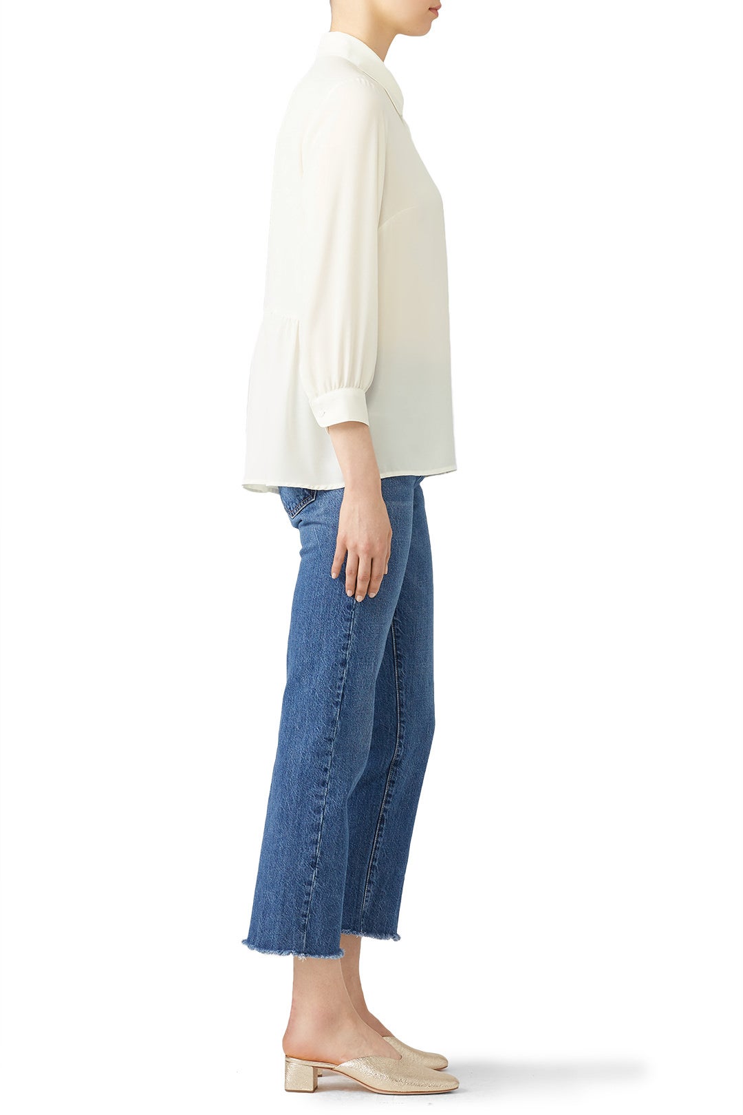 White High Low Button Down by Paper Crown 2