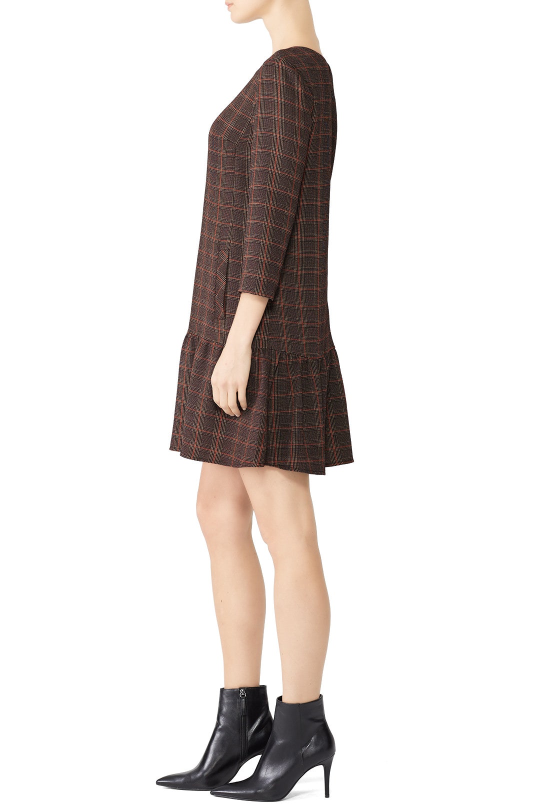 Plaid Ruffle Shift Dress by Slate & Willow 1