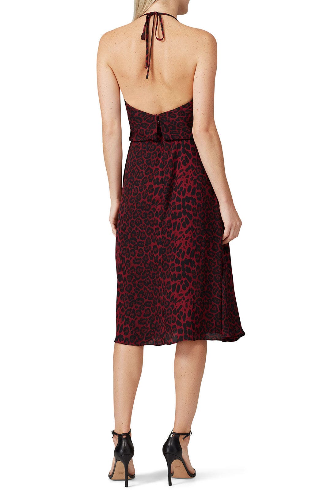 Burgundry Zherra Leopard Dress by Dress The Population 2