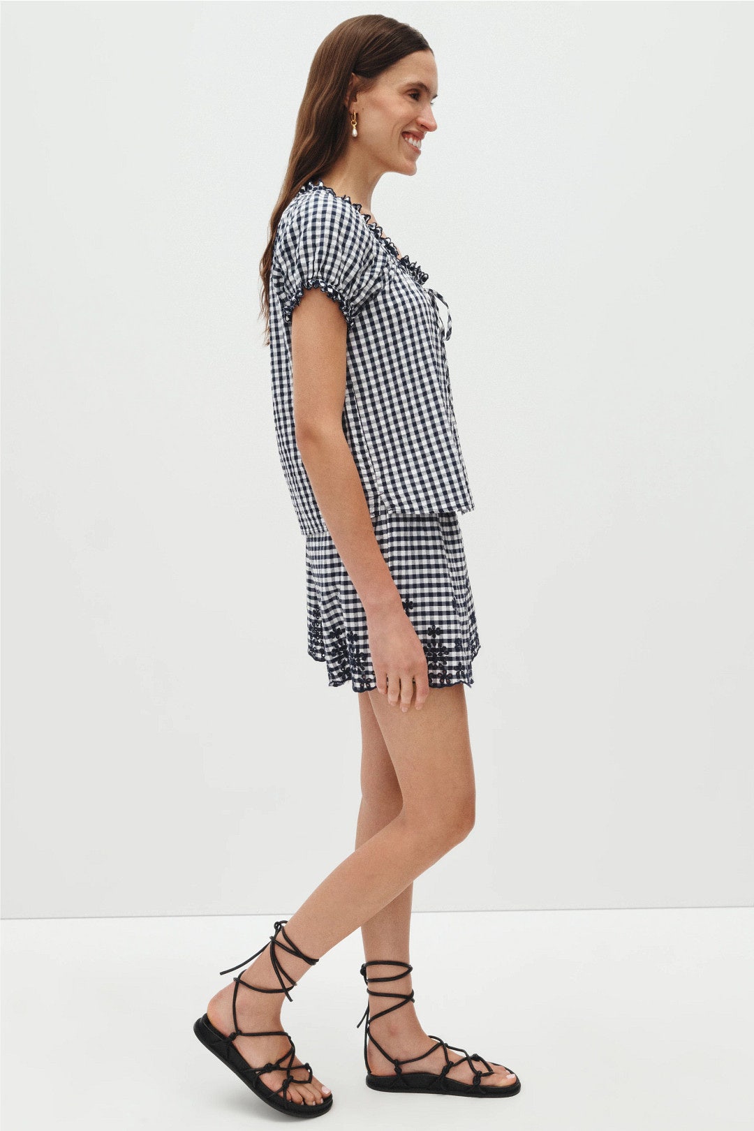 Gigi Gingham Puff Sleeve Top by Splendid 1
