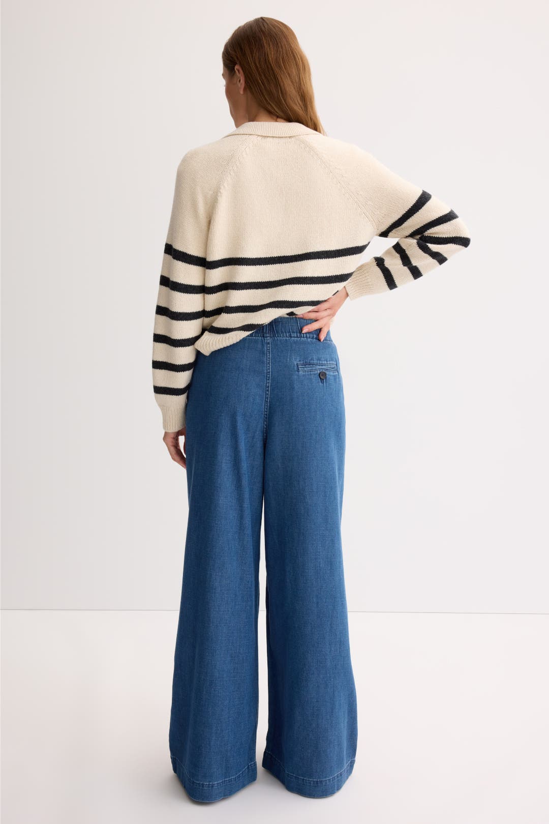 Allison Pleated Denim Trouser by Marine Layer | Rent the Runway