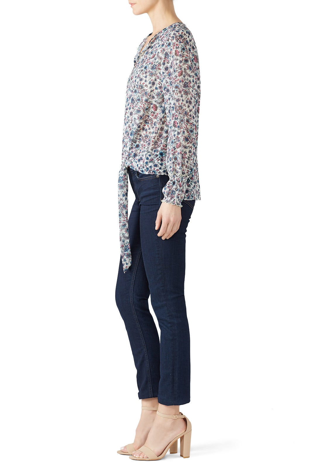 Floral Tie Front Blouse by Slate & Willow 1