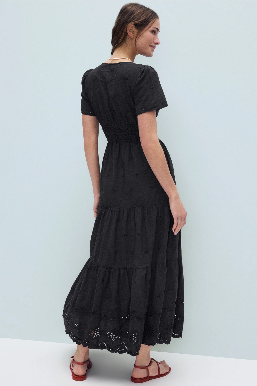 Short Sleeve Eyelet Midi Dress by Area Stars 2