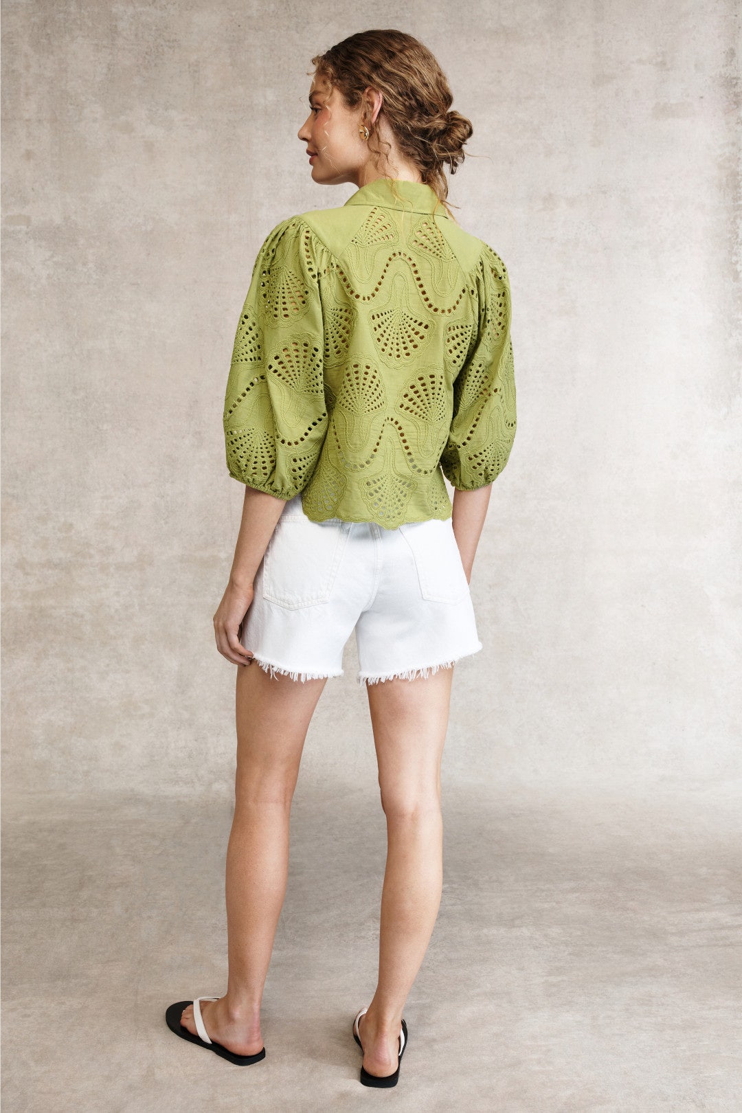 Juliette Sage Lace Top by Caballero 2