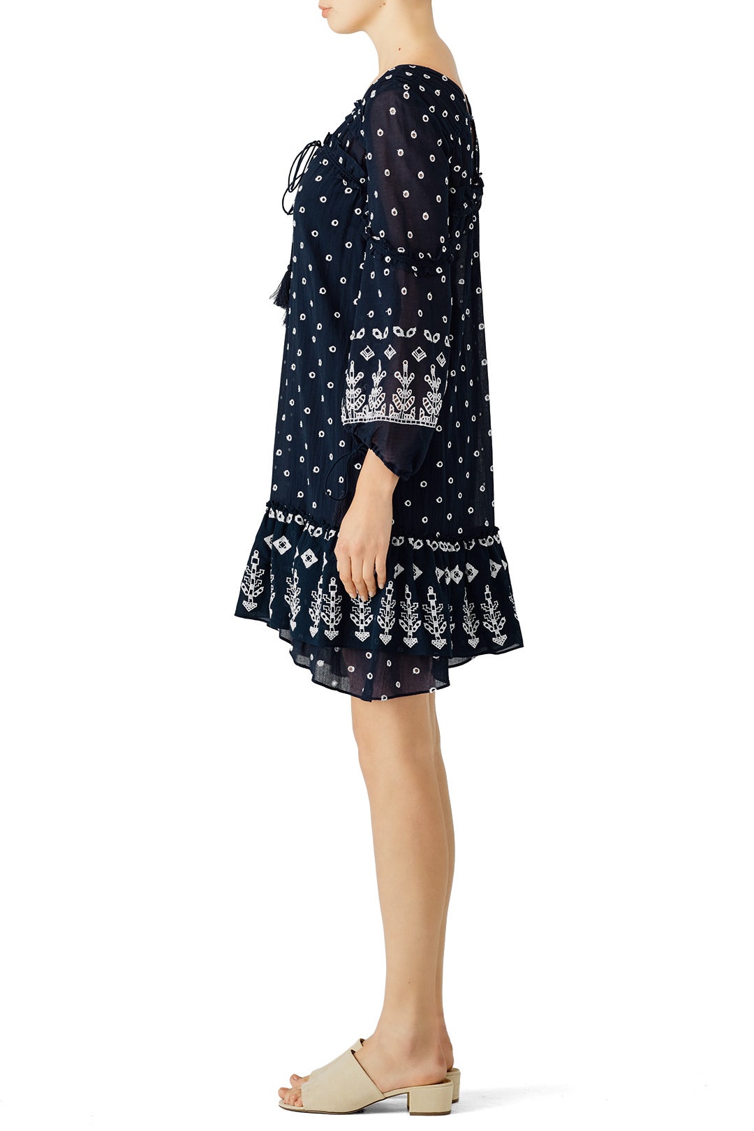 Navy Dotted Ruffle Dress by Derek Lam 10 Crosby 2