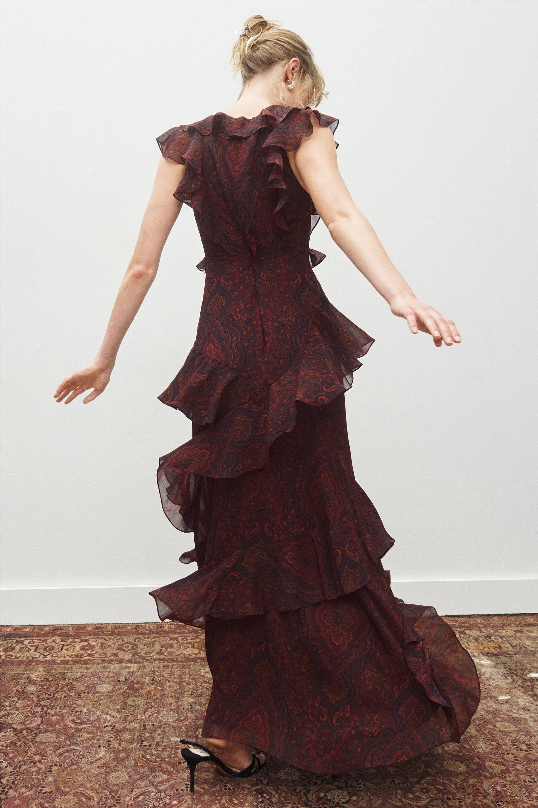 V-Neck Ruffle Floral Gown by Lauren Ralph Lauren 2